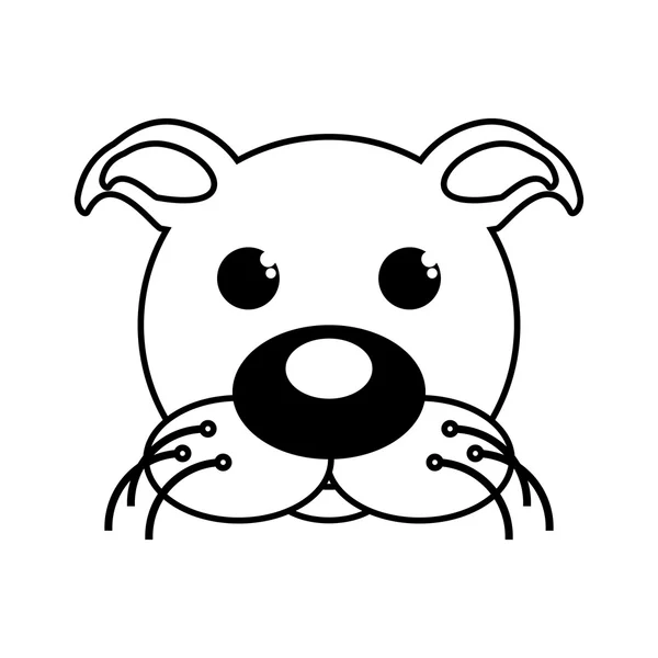 Mascota perro de dibujos animados icono aislado — Vector de stock