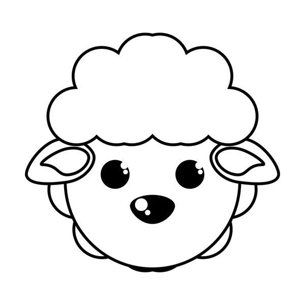 Koyun hayvan çiftliği izole simgesi — Stok Vektör