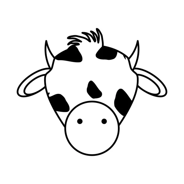 Vaca animal fazenda ícone isolado — Vetor de Stock