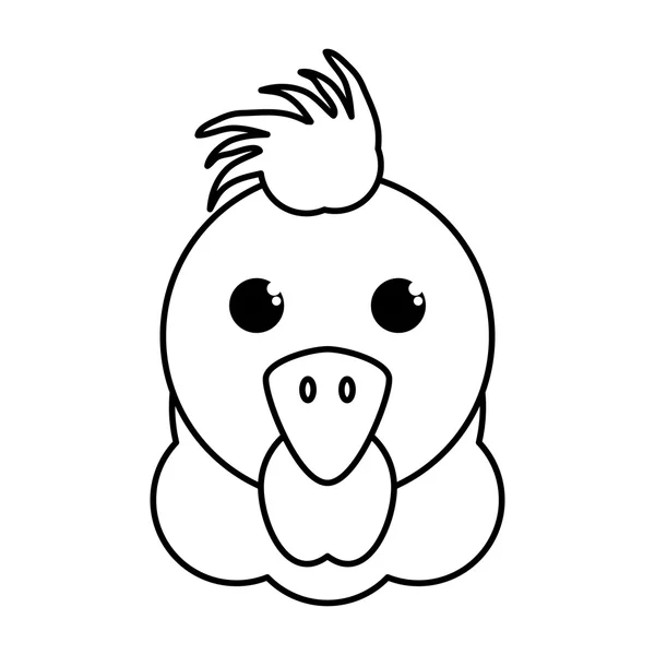 Poule ferme animale icône isolée — Image vectorielle