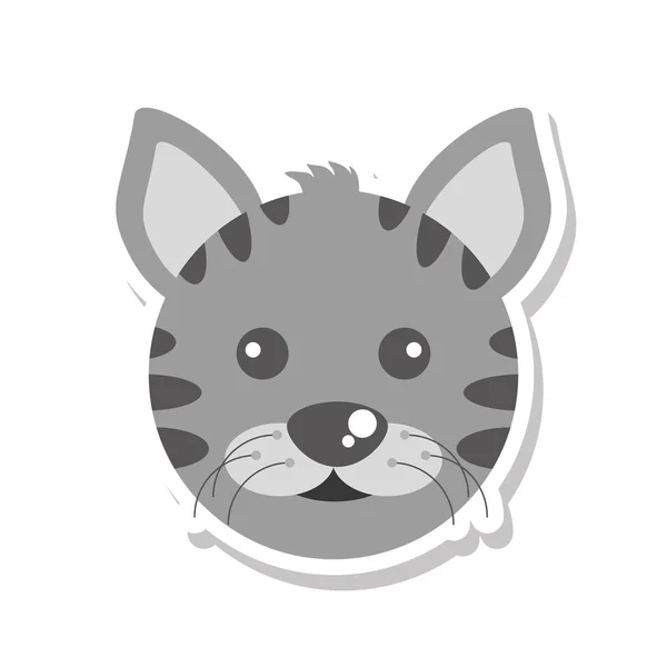 Gato mascota dibujos animados aislado icono — Vector de stock