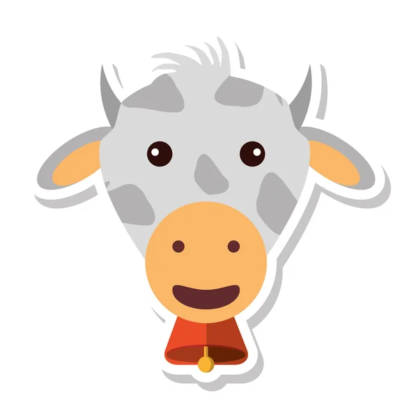 Cow animal farm isolated icon — Stock Vector