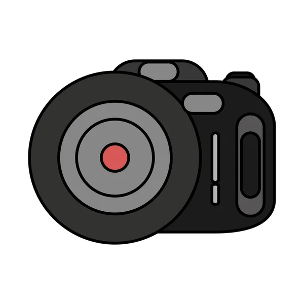 Photographic camera device isolated icon — Stock Vector