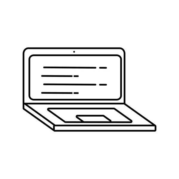 Laptop computer technologie geïsoleerde pictogram — Stockvector