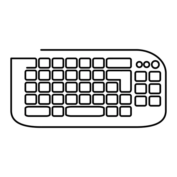 Clavier ordinateur périphérique icône isolée — Image vectorielle