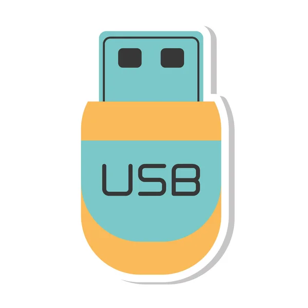 Usb dispositivo de almacenamiento icono aislado — Vector de stock