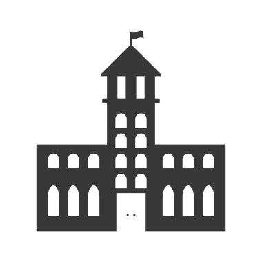 okul binası izole simgesi yerleştir