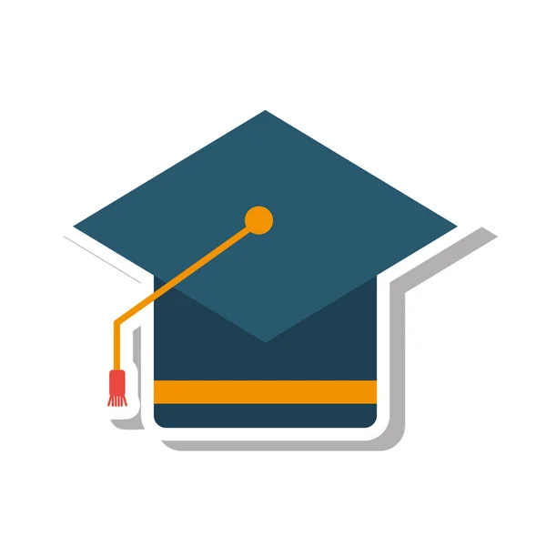 Sombrero de graduación icono aislado — Vector de stock