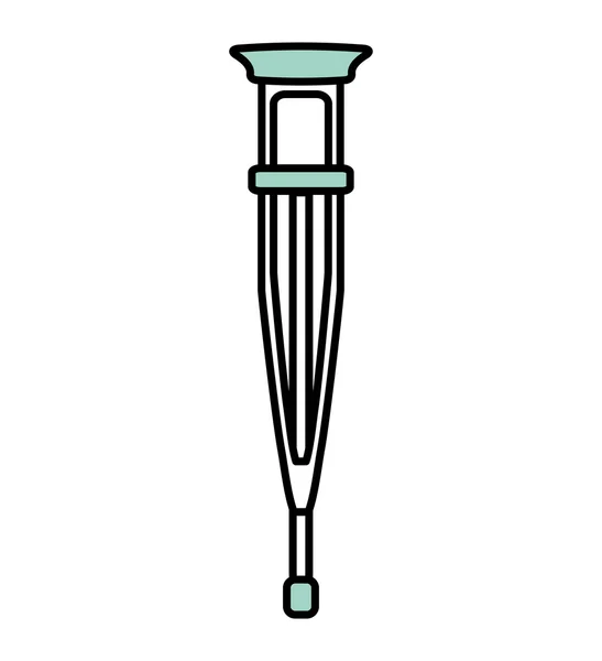 Crutch medical isolated icon — Stock Vector