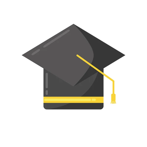 Sombrero de graduación icono aislado — Vector de stock