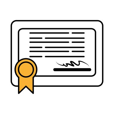 Diploma sertifika mezuniyet izole simgesi