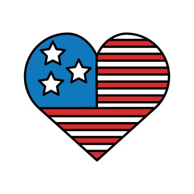ABD bayrağı simgesi kalp