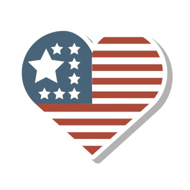 ABD bayrağı simgesi kalp