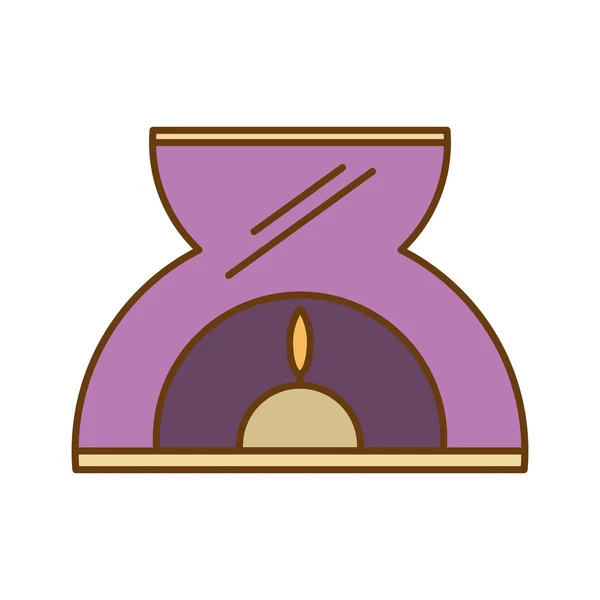 Aromaterapi ljus spa isolerad ikon — Stock vektor