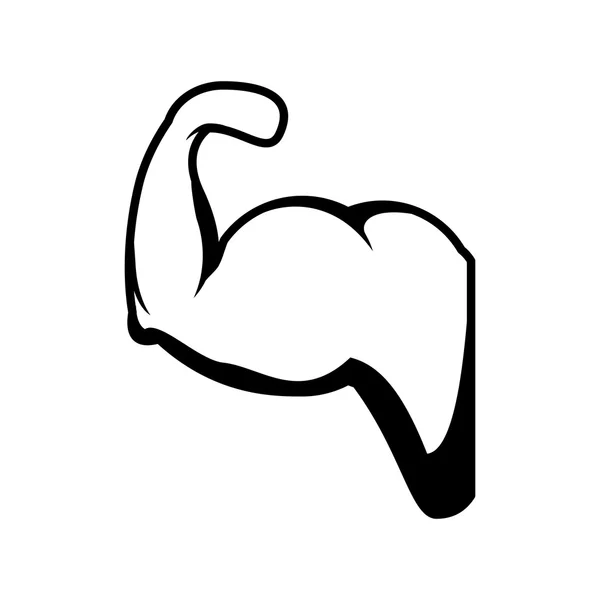 Icono de silueta muscular de la mano — Vector de stock