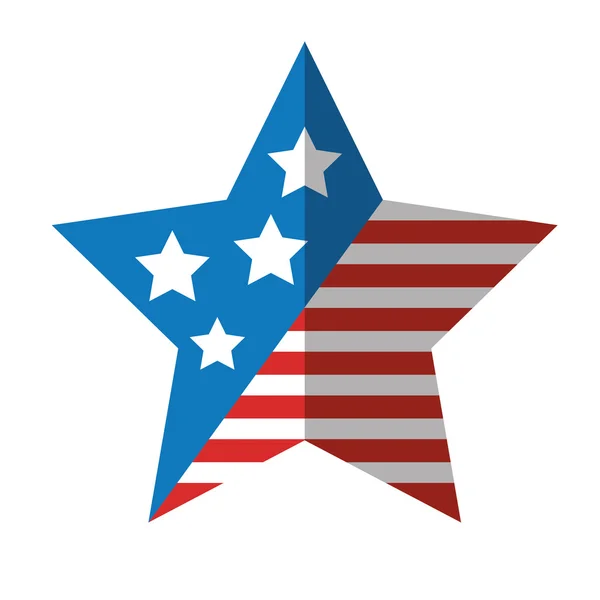Csillag usa zászló ikonnal — Stock Vector