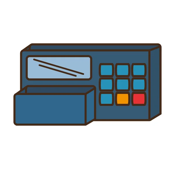 Register machine store isolated icon — Stock Vector