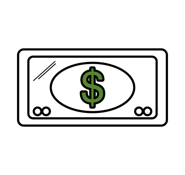 Bills dollars money isolated icon — Stockový vektor