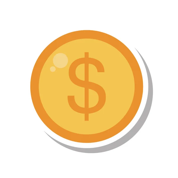 Monedas dinero aislado icono — Vector de stock