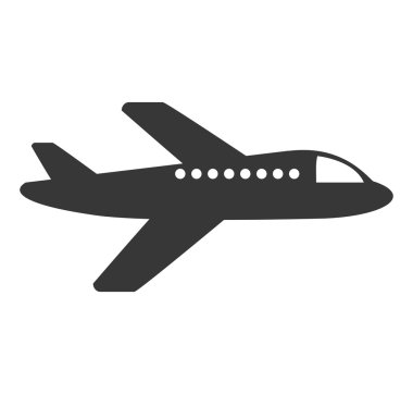 uçak fly izole simgesi