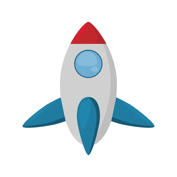 Cohete espacio transporte aislado icono — Vector de stock