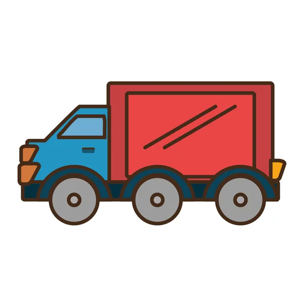 Vrachtwagen voertuig vervoer geïsoleerde pictogram — Stockvector