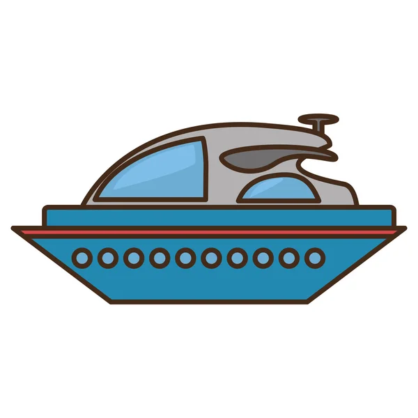Yacht luxury transport isolated icon — Stock Vector
