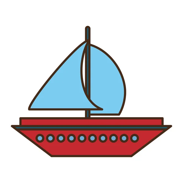 Sailboat transport isolated icon — ストックベクタ