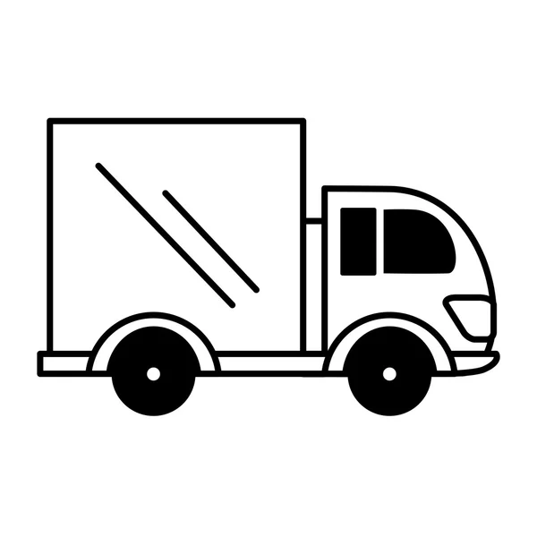 Samochód ciężarowy pojazd transportu ikona na białym tle — Wektor stockowy