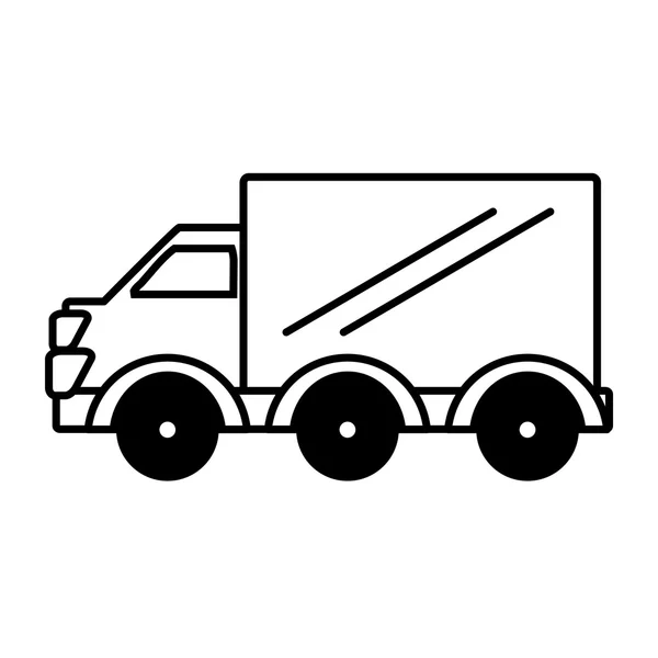 Vrachtwagen voertuig vervoer geïsoleerde pictogram — Stockvector