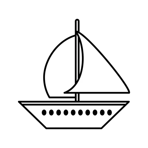 Sailboat transport isolated icon — Stock Vector