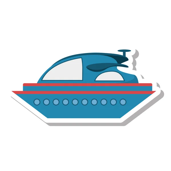 Yacht luxury transport isolated icon — Stock Vector
