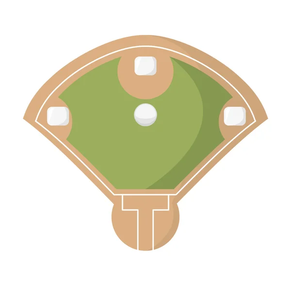 Icono de béisbol campo de diamantes — Archivo Imágenes Vectoriales