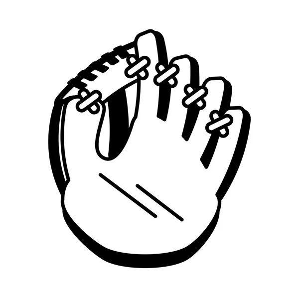 Baseball catcher glove isolated icon — Stock Vector