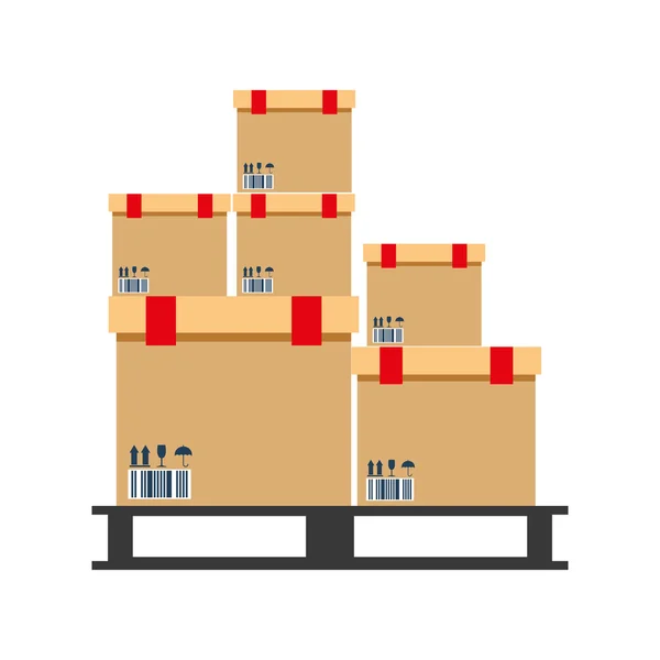 Boxes pile warehouse service — Stock Vector