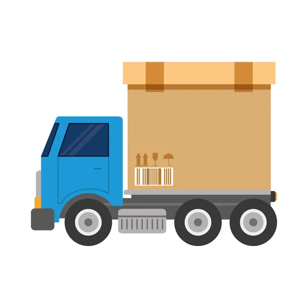 Camión vehículo transporte aislado icono — Vector de stock