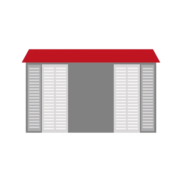 Edificio de almacén icono logístico — Vector de stock