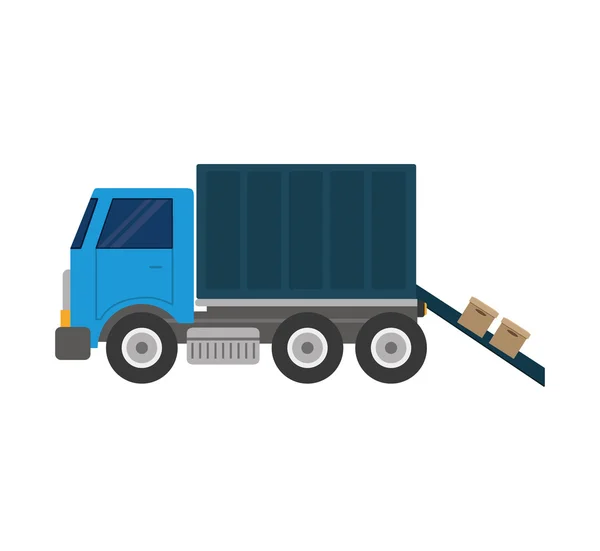 Truck vehicle transport isolated icon — Διανυσματικό Αρχείο