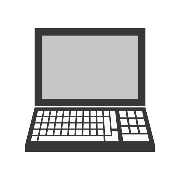 Laptop computer portable device isolated icon — Stock Vector