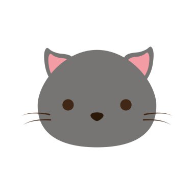 şirin kedi maskot izole simgesi