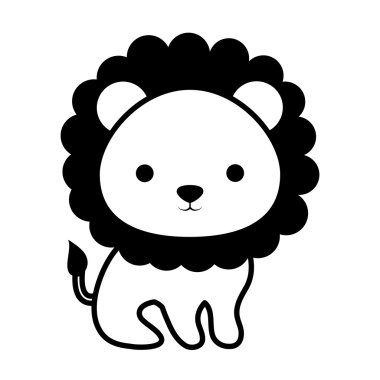 sevimli aslan hayvan izole simgesi