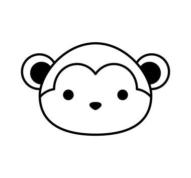 sevimli maymun izole simgesi