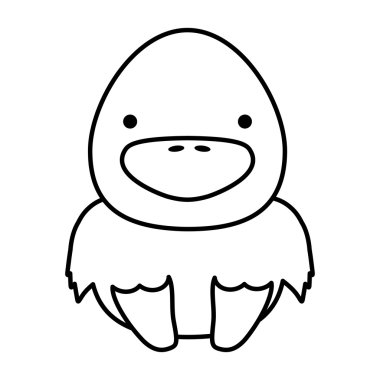 sevimli tavuk izole simgesi