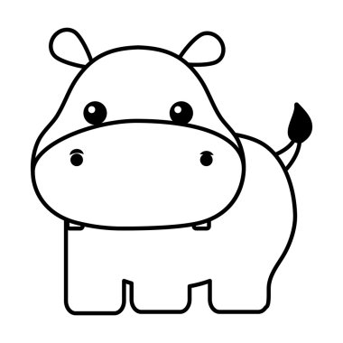 tatlı su aygırı izole simgesi