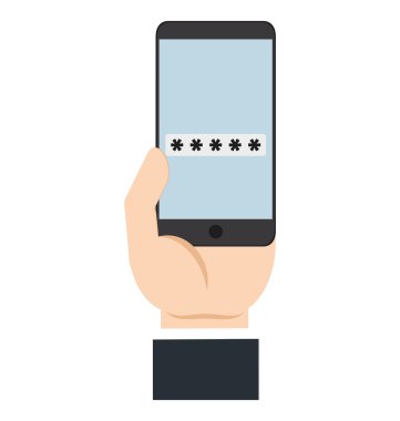 Smartphone güvenlik aygıtı izole simgesi