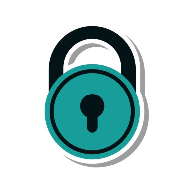 Güvenli asma kilit simgesi izole edildi