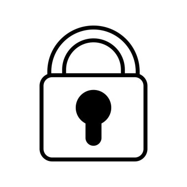 Güvenli asma kilit simgesi izole edildi