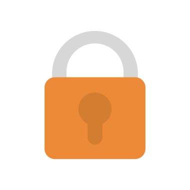 Güvenli asma kilit simgesi izole edildi