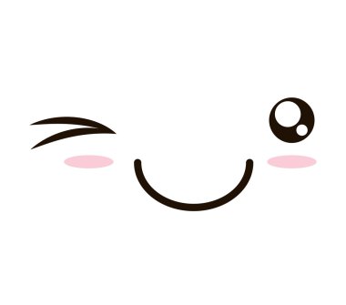 Kawaii yüz emogy izole simgesi