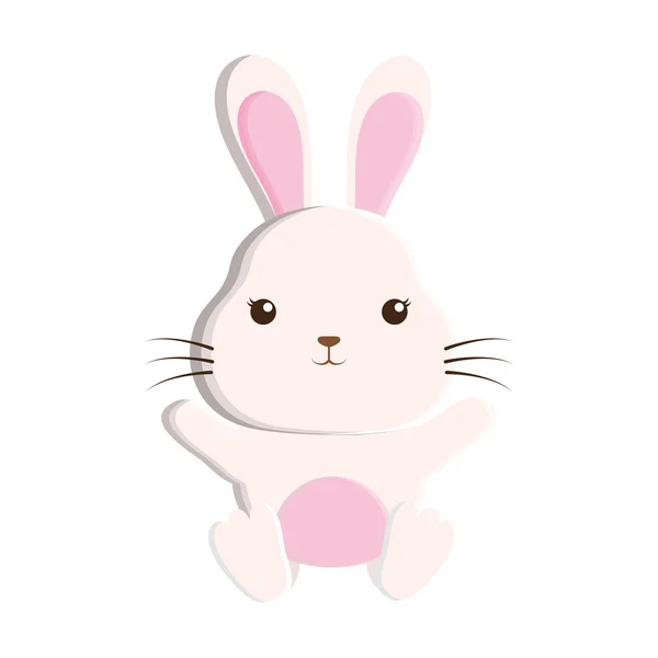 Lindo conejo aislado icono — Vector de stock